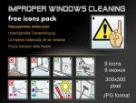 Free icons pack - Improper windows cleaning